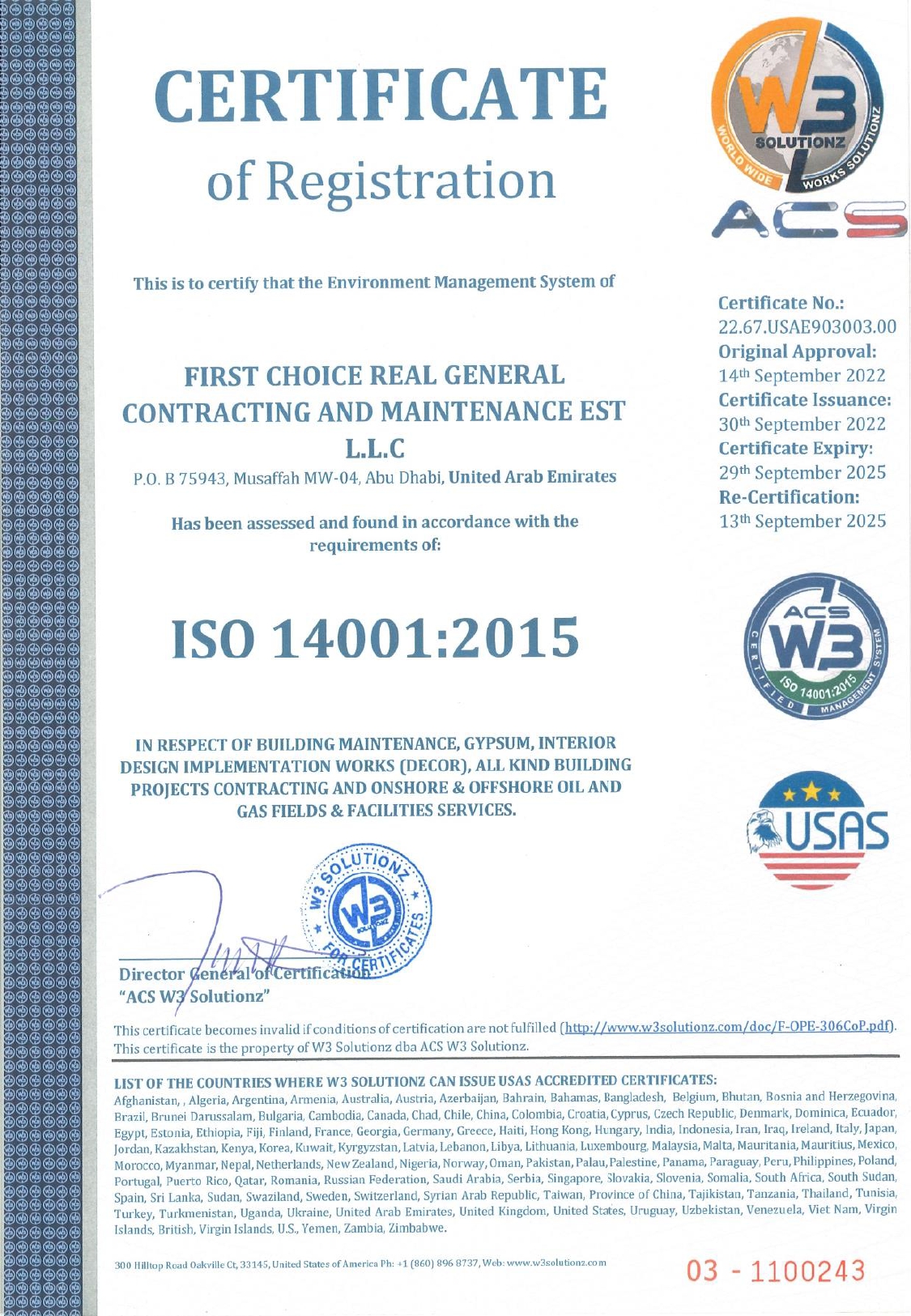 ISO 9001 FCRGC